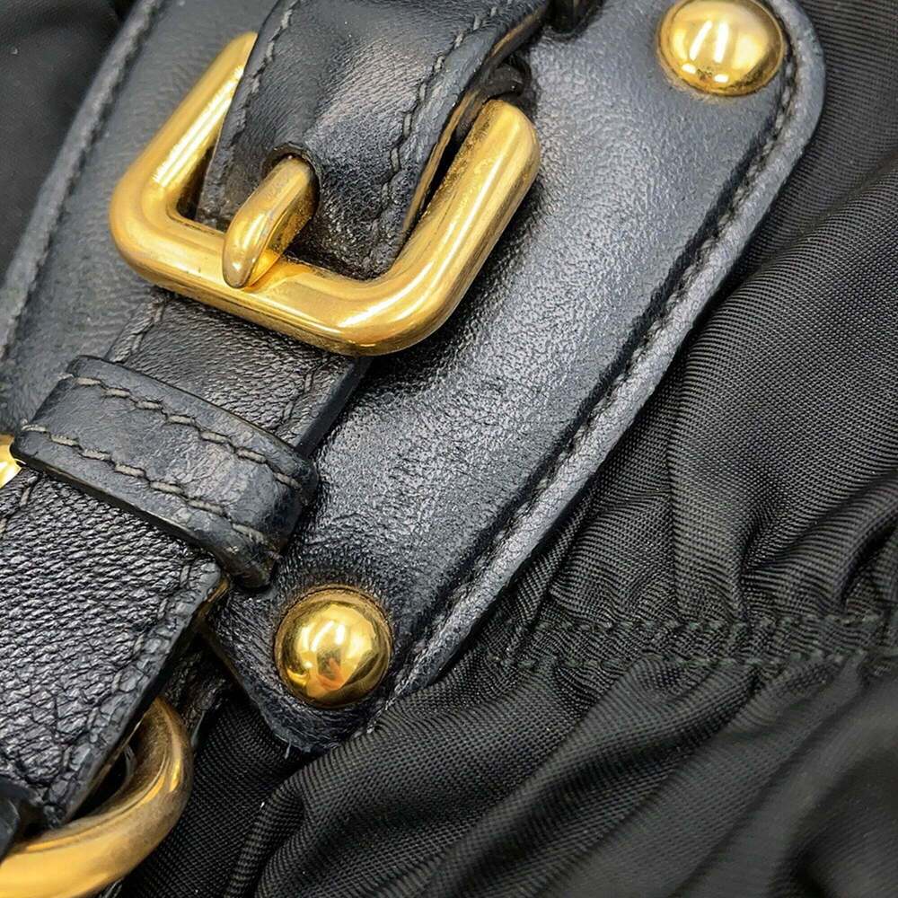 Prada Gathered Nylon Tote Bag BN2346 PRADA 2-Way Black - Picture 8 of 16